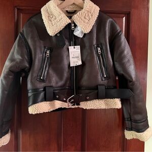 Brown Shearling Leather Jacket